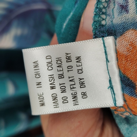 ODDI Teal Long Sleeve Floral Print Collared V-Neck Mini Dress Size M ODDY - Picture 12 of 14